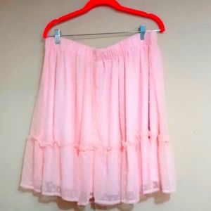 Baby pink shein skirt. Sheer outer layer with pink liner